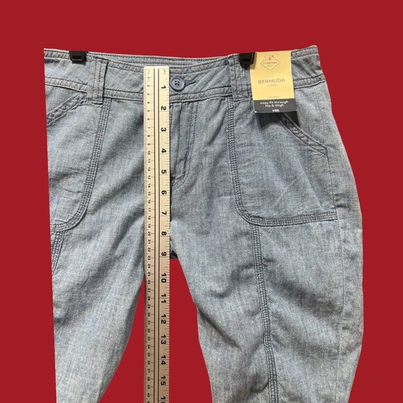 St. John's Bay - Women's Mid-Rise Cargo Bermuda Short - Light Blue - 4 - Picture 7 of 16